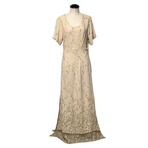 PHOOL Floral Print Rayon Short Sleeve Maxi Dress Size M